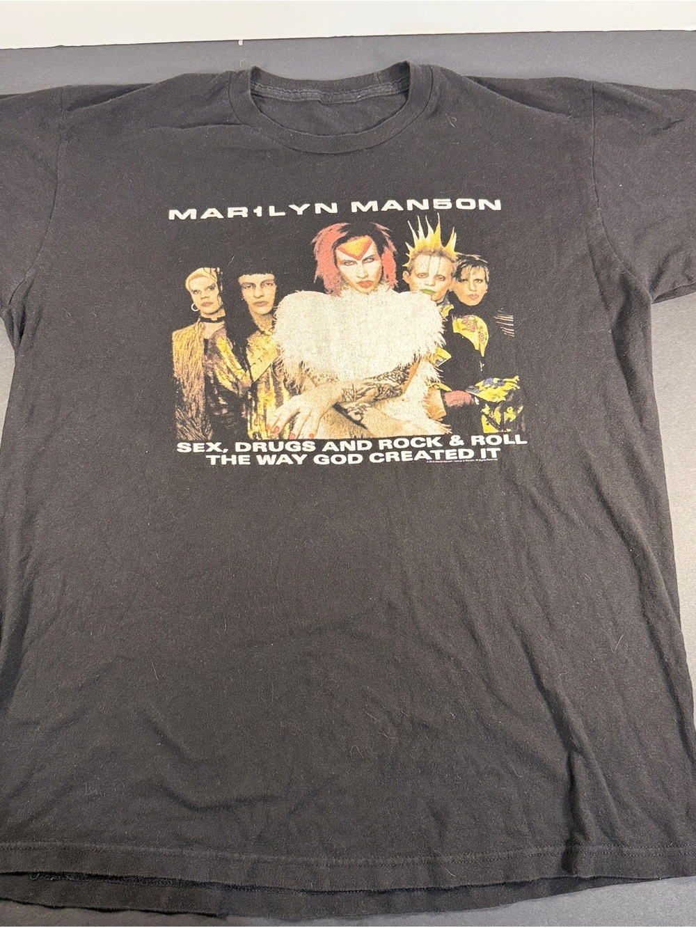 Marilyn Manson Shirt 2016 Licensed Rock Is Dead Vintage Style Black Tee Size L